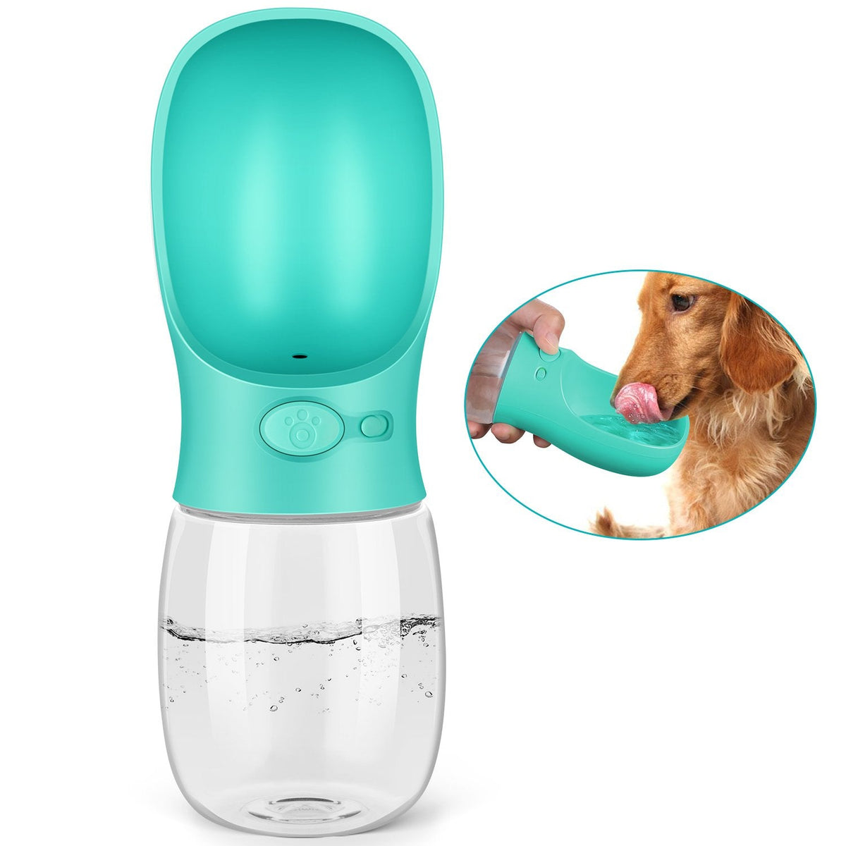 Dog Water Bottle for Walking Hiking Camping Beach Outdoor Travel Lead Leash Accessory Puppy Dogs Pets Drink Alternative to Pet Collapsible Bowl Small (350ml (S/M) Blue)