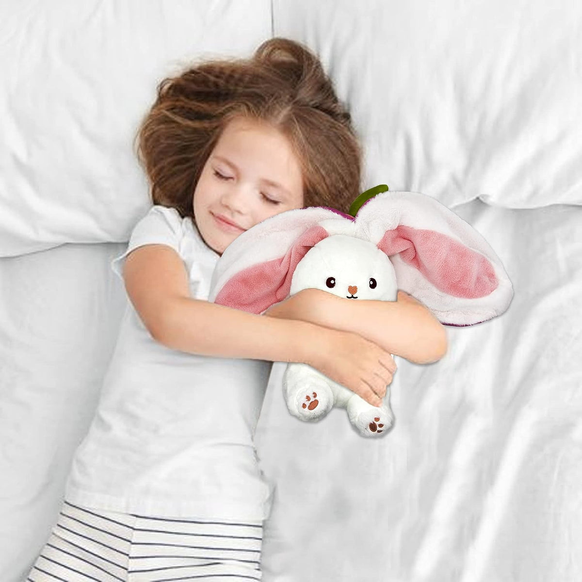 Reversible Zipper Bunny Plush – 18 cm