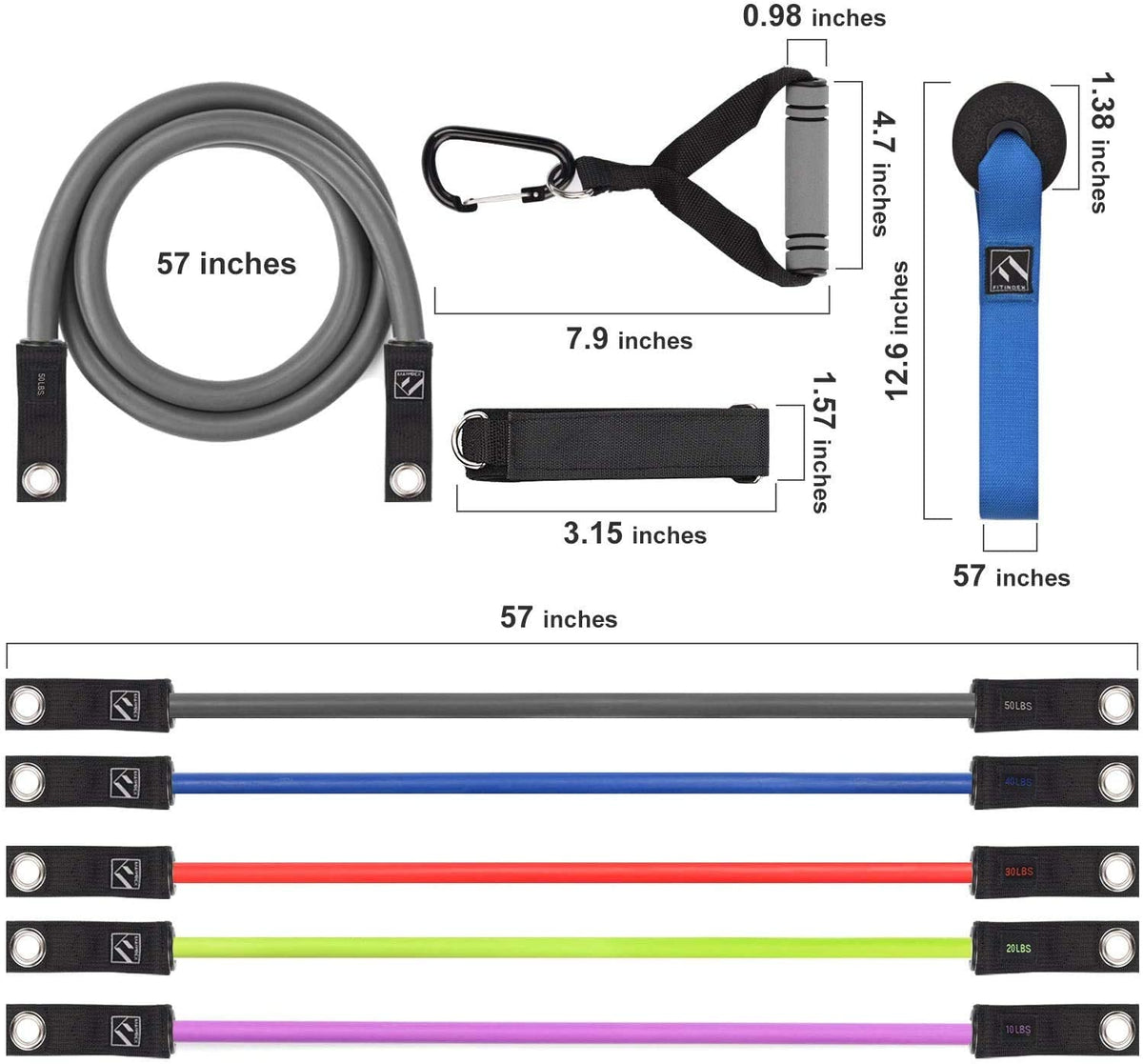 Resistance Bands Set with Handles 22PCS