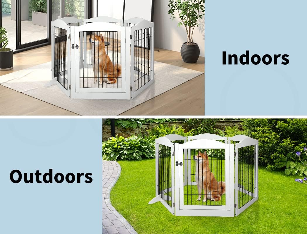 6-Panel White Pet Playpen for Small Animals