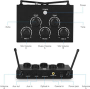 Rybozen Dual UHF Karaoke Mixer with Optical, Coaxial & AUX