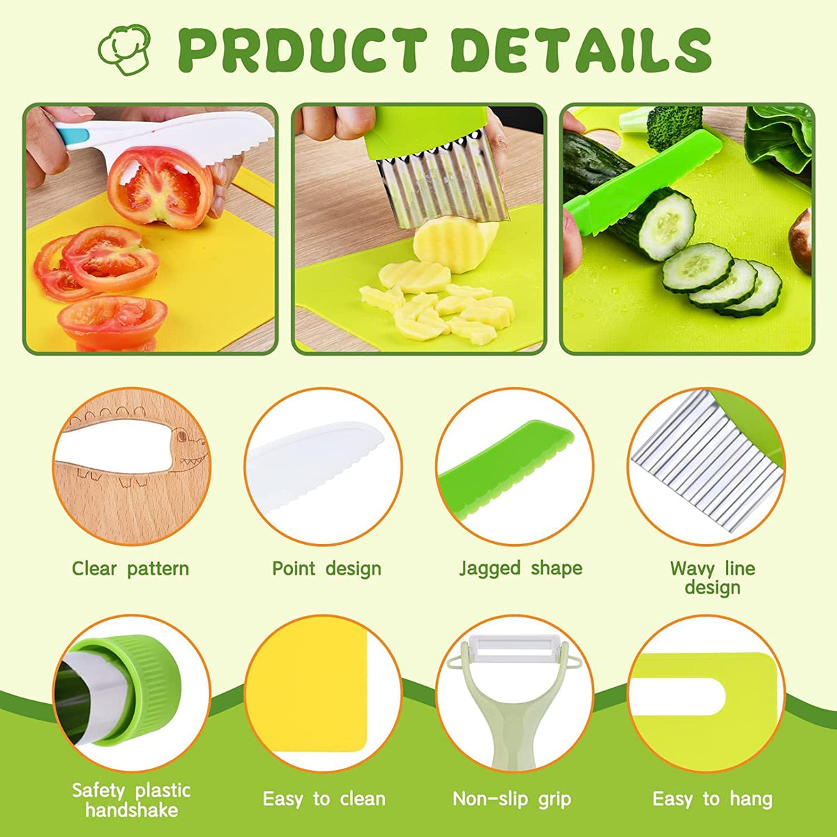 13-Piece Children’s Kitchen Tool Set for Supervised Cooking