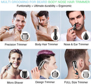 Beard Trimmer, Cordless Hair Clippers Hair Trimmer for Men, Waterproof Body Mustache Nose Ear Facial Cutting Groomer, Electric Shaver All in 1 Grooming Kit, USB Rechargeable & LED Display