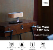 Bedside Lamp with Bluetooth Speaker and Wireless Charger, Sleep Mode Stepless Dimming (Exclusive), QR-8 20W, 5V