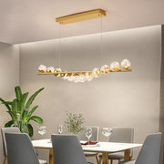 Modern Sputnik Chandelier 12 Lights LED Clear Glass Globe Pendant Light Dimmable LED Chandeliers Ceiling Light Gold Brass Chandeliers for Kitchen Island Dining Room Living Room