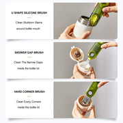3-in-1 Bottle Lid, Rim & Crevice Cleaning Brush