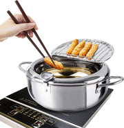 28 cm Stainless-Steel Deep-Fryer Pot with Thermometer – 4.2 L