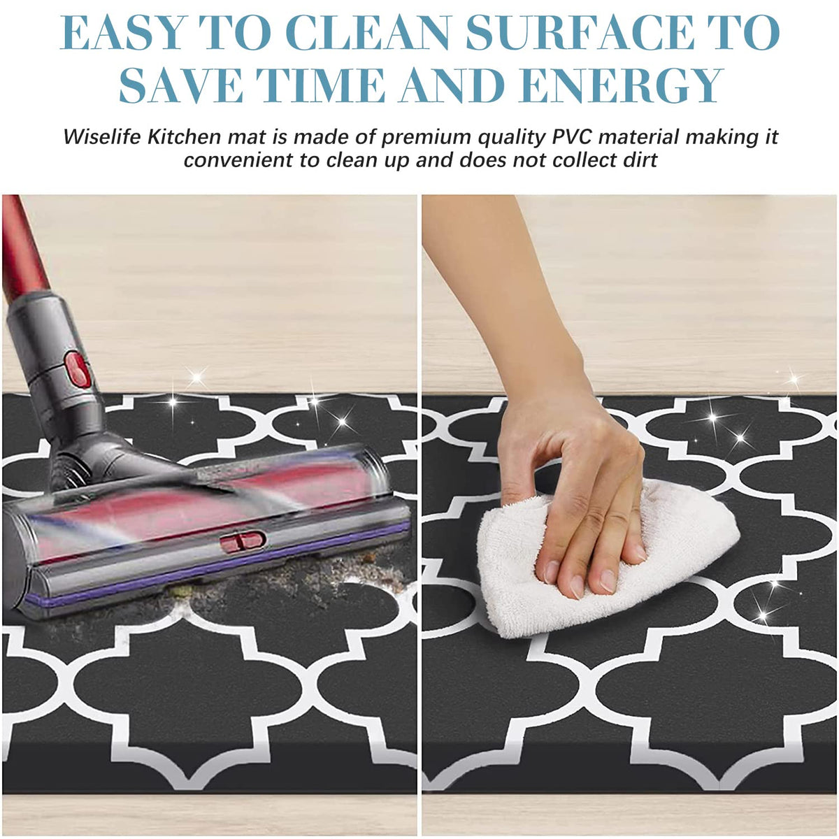 Black Waterproof Cushioned Kitchen Mat – 2 Sizes