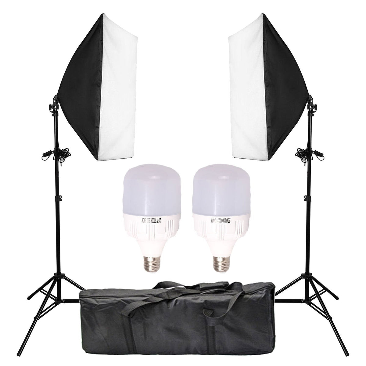 Complete Softbox, Umbrella & 4-Backdrop Studio Kit