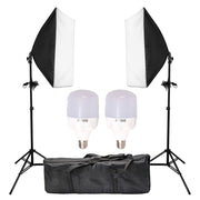 Complete Softbox, Umbrella & 4-Backdrop Studio Kit