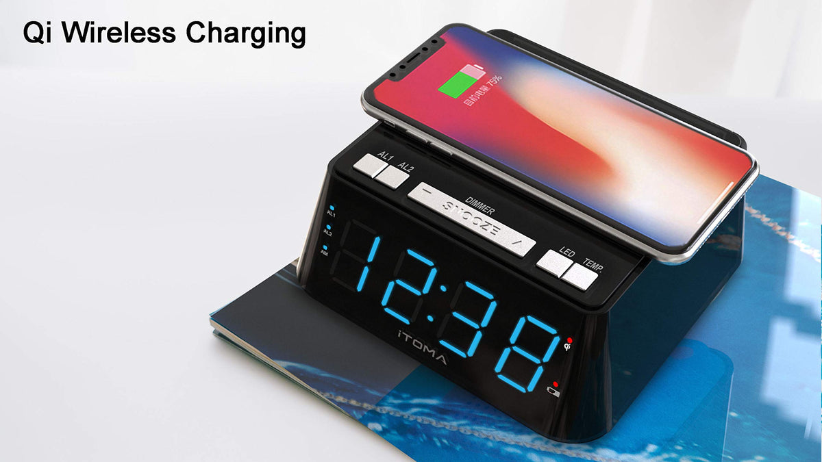Wireless Phone Charging Alarm Clock