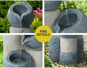 Gardeon 3-Tier Solar Fountain Bird Bath with LED Lights