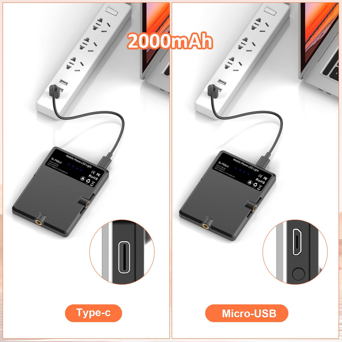 Rechargeable 60-LED Selfie & Video Light – Clip Mount
