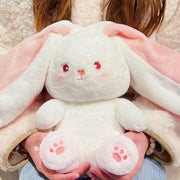 Reversible Zipper Bunny Plush – 18 cm