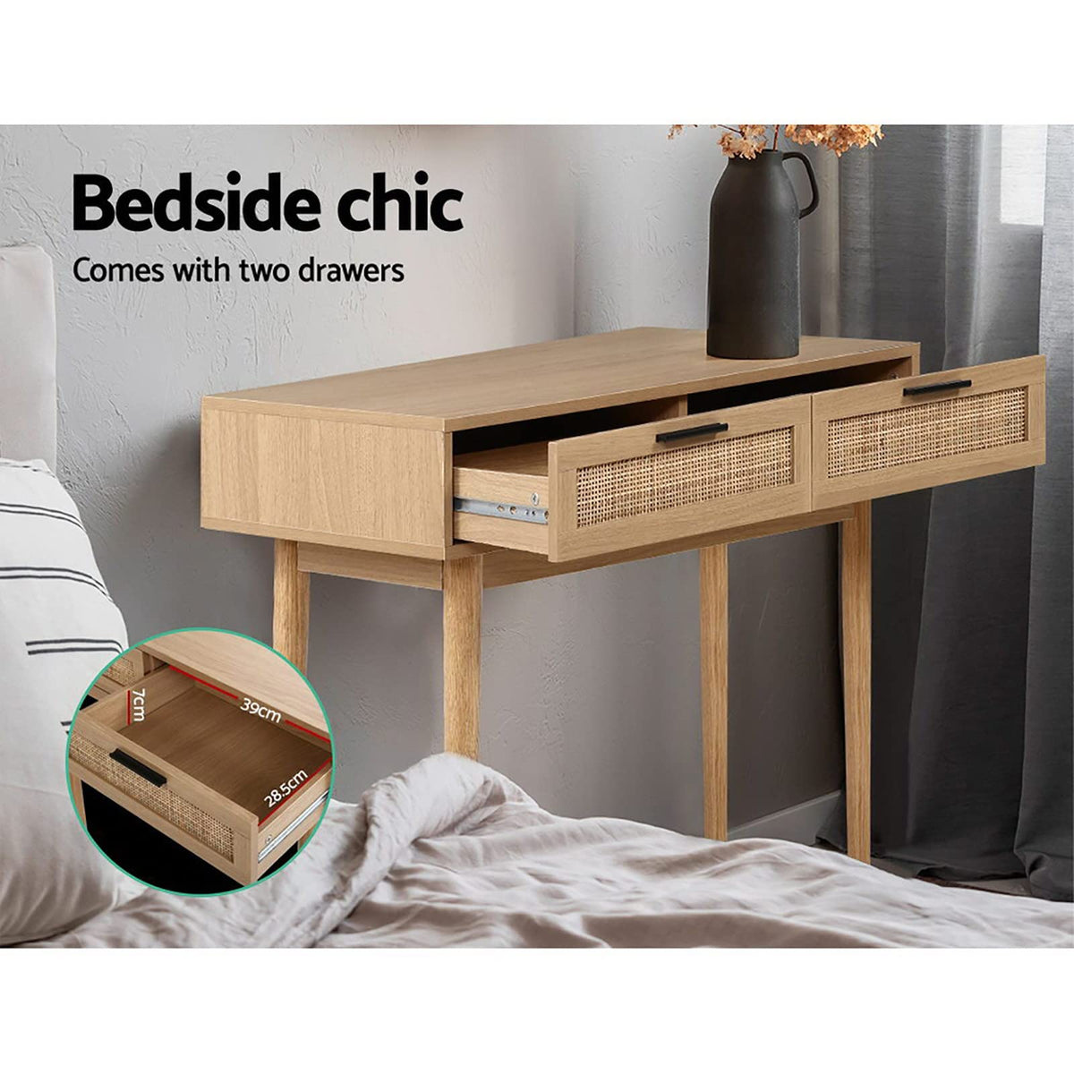 Natural Rattan Console Table
