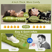 Night Cat 10 cm Inflatable Sleeping Pad with Foot Pump & Pillow