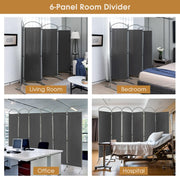188cm Folding 6-Panel Room Divider – 4 Colours