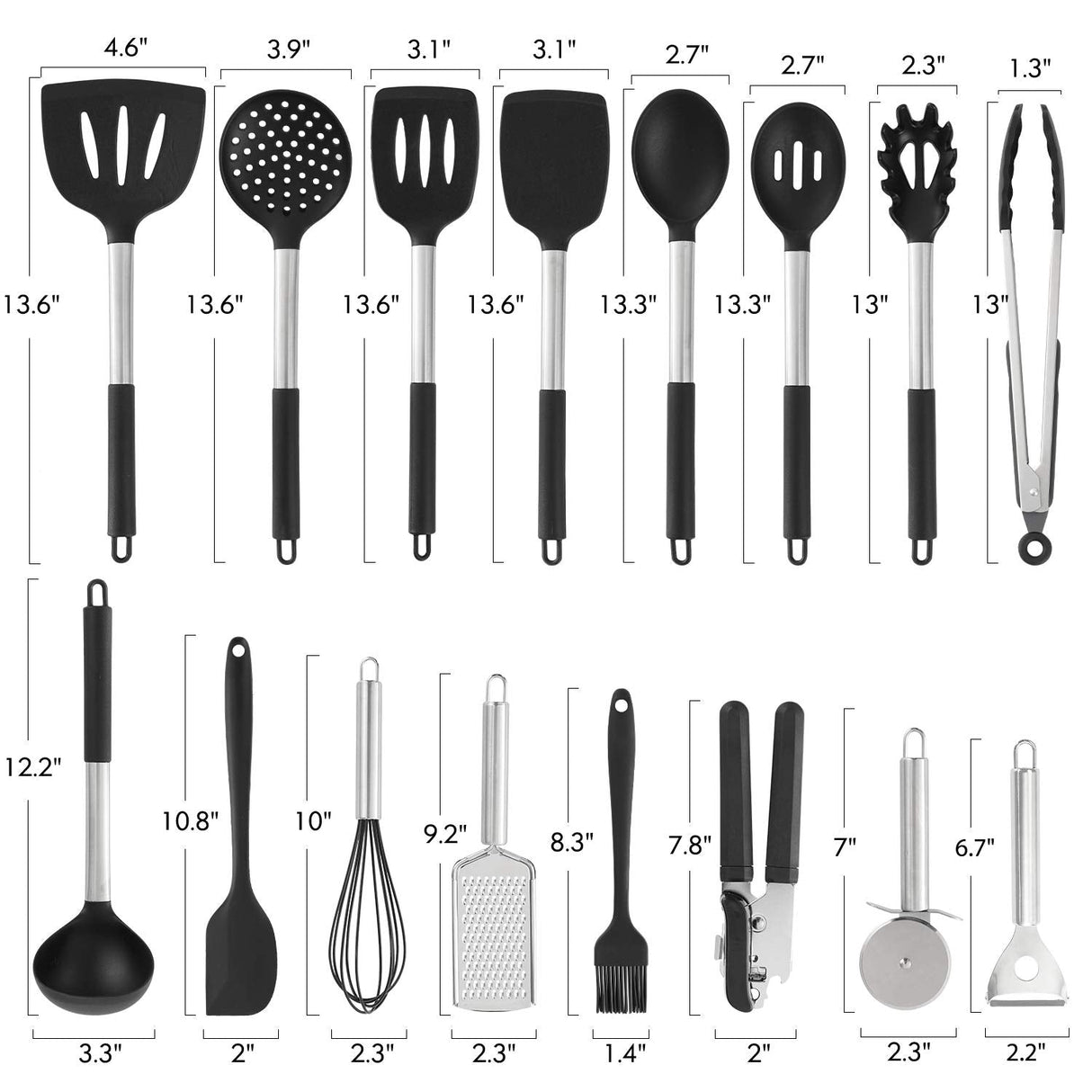 Silicone Kitchen Cooking Utensils Set-17pcs
