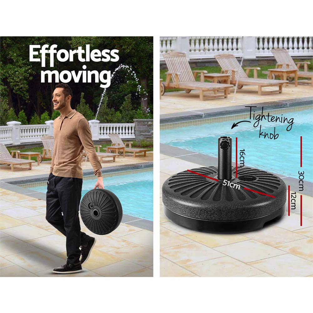 Fillable 23 kg Offset-Umbrella Base – Black