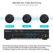 Bietrun Dual UHF Wireless Microphone Mixer with Echo & Bluetooth