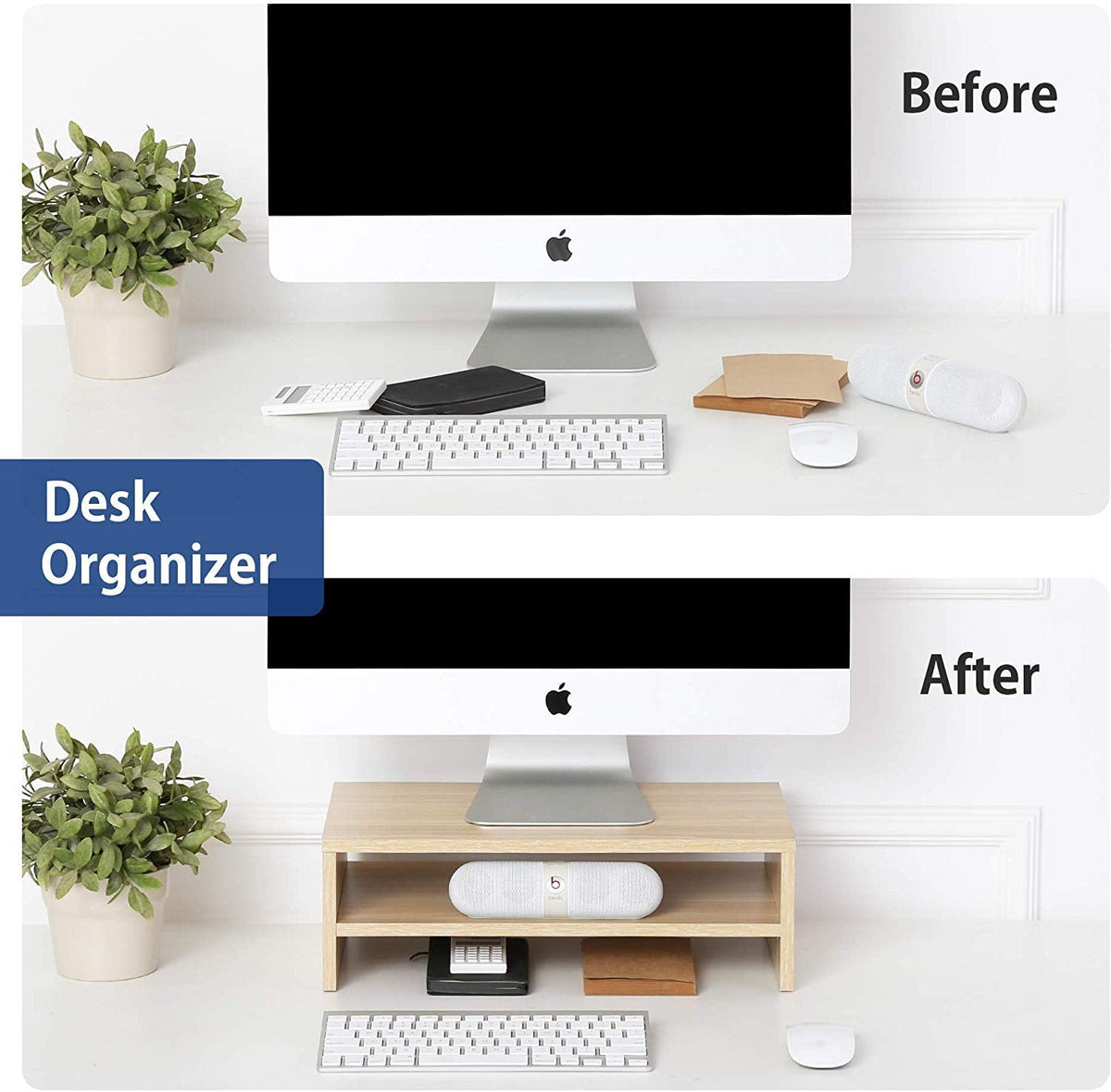 FITUEYES Beige 2-Tier Monitor Riser – 42.5cm