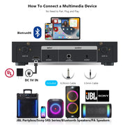 Bietrun Dual UHF Wireless Microphone Mixer with Echo & Bluetooth