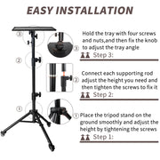 Universal Projector Stand Bracket with Wheels- - Laptop Tripod Adjustable Height 28.5 to 73 Inch with Removable Mouse Tray and Phone Holder, DJ Racks ，Outdoor Movies or Computer Desk Stand