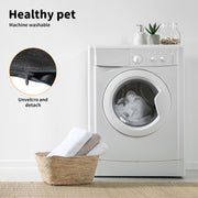 Grey 3-Step Pet Stairs with Washable Cover – 40 cm High, 50 kg
