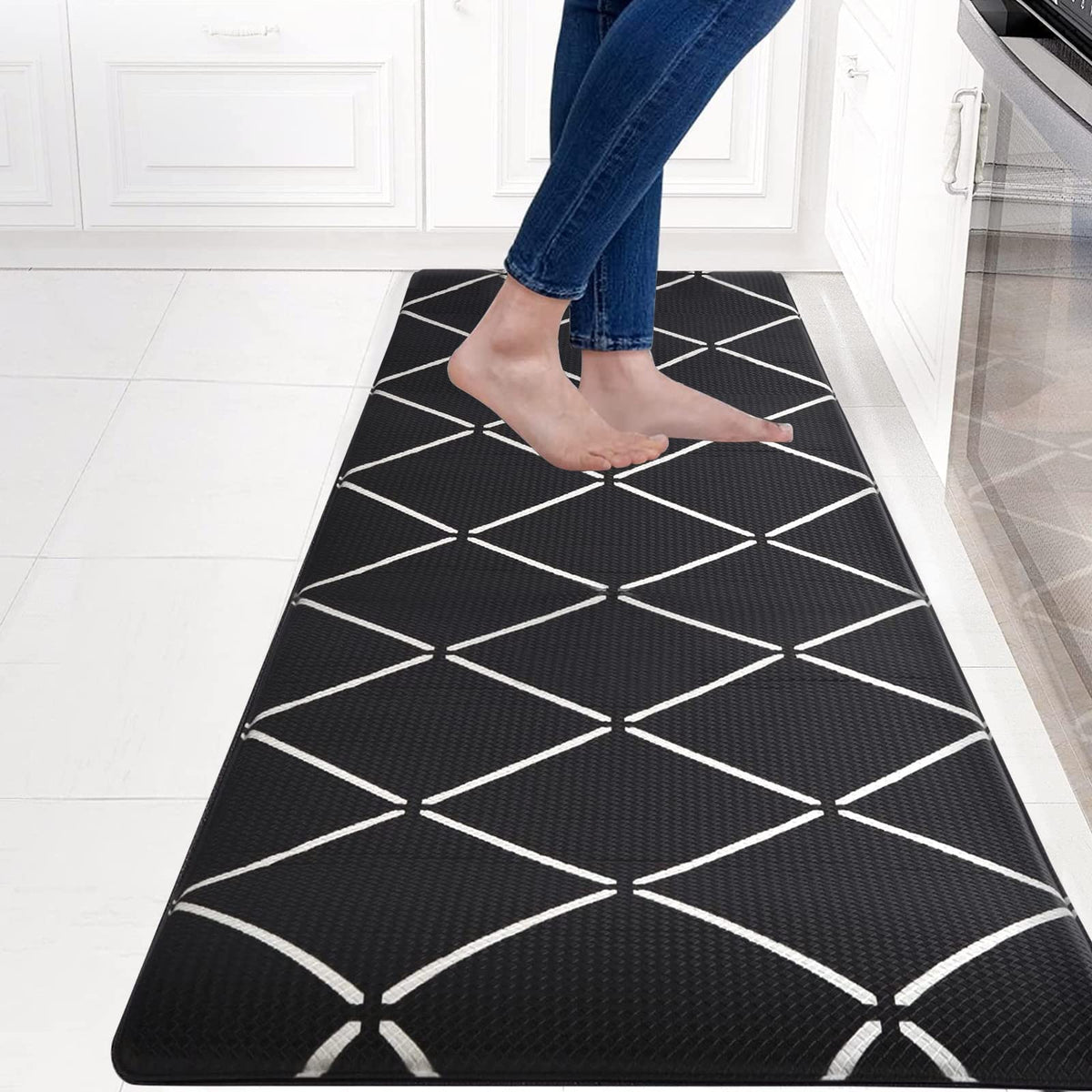 Black Waterproof Anti-Fatigue Kitchen Mat