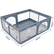 Baby Playpen, 200cm Extra-large Playpens Play Yard with 50 Balls Pit, 4x handlers, Baby Play Gates with Basket Net, Playards Fence for Toddler Babies with Breathable Mesh (200*160*66cm)