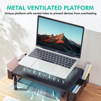 Zumist 3-Height Metal Monitor Riser with Drawer & Holders