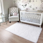 150 × 260 cm White Fluffy Shag Area Rug