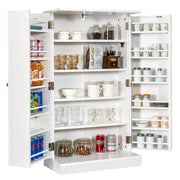 103 cm White 2-Door Pantry Cabinet with 6 Adjustable Shelves
