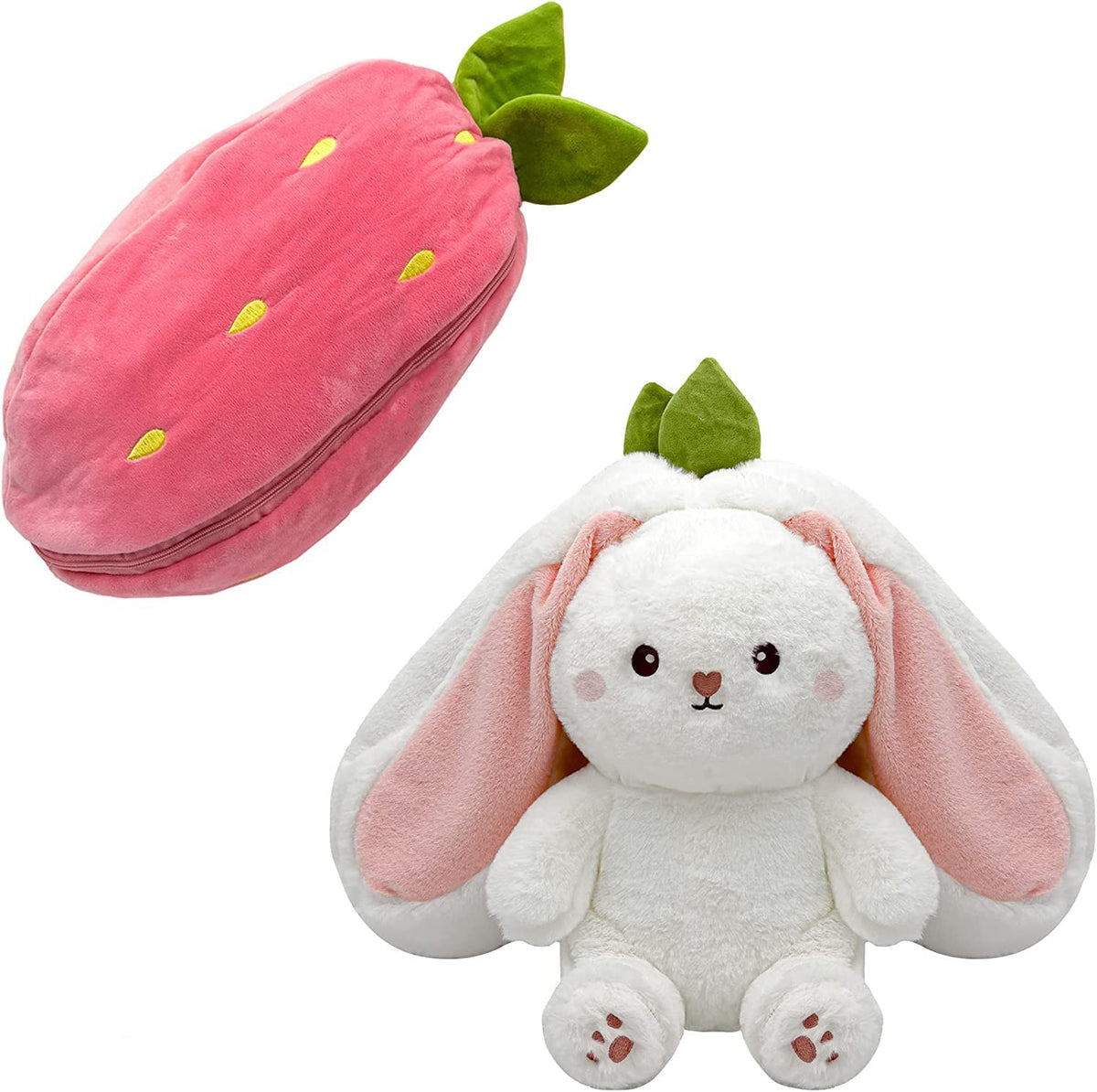 Reversible Zipper Bunny Plush – 18 cm