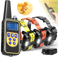 Dog Training Collar ,Long Range 2600ft Rechargeable Shock Collar ,100% Waterproof Dog Shock Collar with Remote and 4 Training Modes, Beep, Vibration , LED Light and Shock,0~99 Shock L (3 receivers)