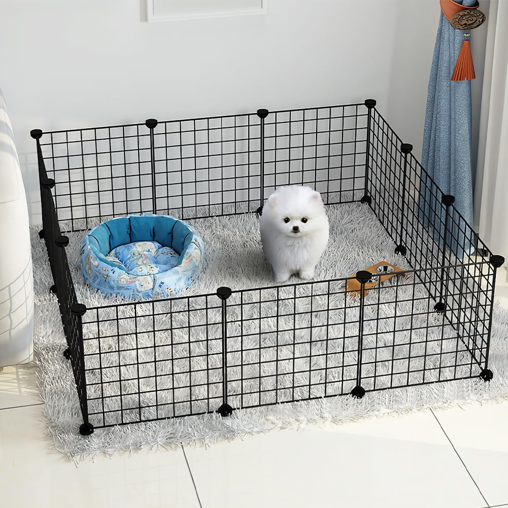 16-Panel Modular Metal Small-Animal Playpen with Door