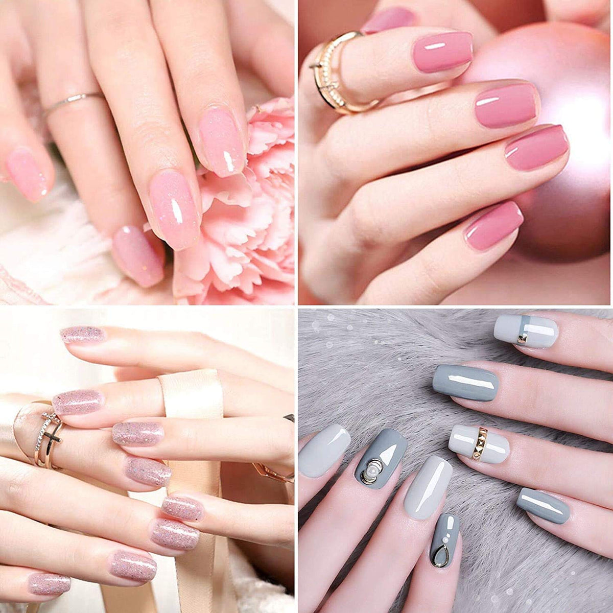 Vishine Gel Nail Polish Starter Kit with 48W SUNOne UV LED Nail Lamp Speed Dryer Manicure Tools 6 Pretty Colors Gel Polish Base and Top Coat 