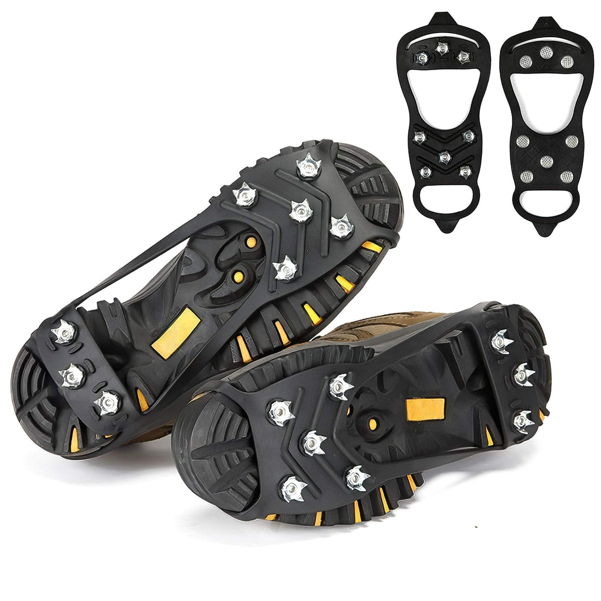 8-Spike Stainless Steel Ice Traction Cleats for Boots