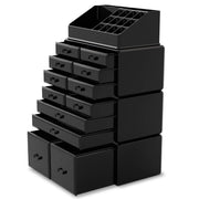 Readaeer Black 12-Drawer Makeup Organiser with 16 Compartments