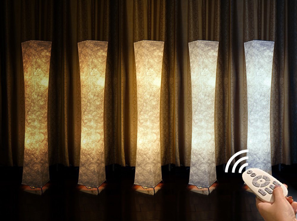 Design Floor Lamp, LEONC Standing Lamp, RGB 7 Colours, 10 Levels Brightness, Remote Control