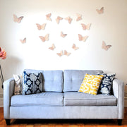36-Piece Rose-Gold 3D Butterfly Wall Décor Set
