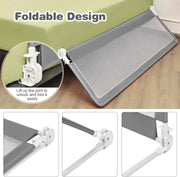 Bed Rails for Toddlers, 180cm Extra Long, Swing Down Bed Guard w/Safety Strap for Convertible Crib, Folding Baby Bedrail for Kids Twin, Double, Full Size Queen & King Mattress