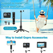 140 cm Quadruped Selfie Stick Tripod with Rechargeable Remote