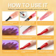 Gel Nail Starter Kit for Beginner,6 Pcs Gel Nail Polishes 3 Colors Poly Extension Gel 16 W Mini Nail Lamp for Nail Builder and Base Coat Top Coat Gel Nail Polish Manicure Tools Starter Kit Complete