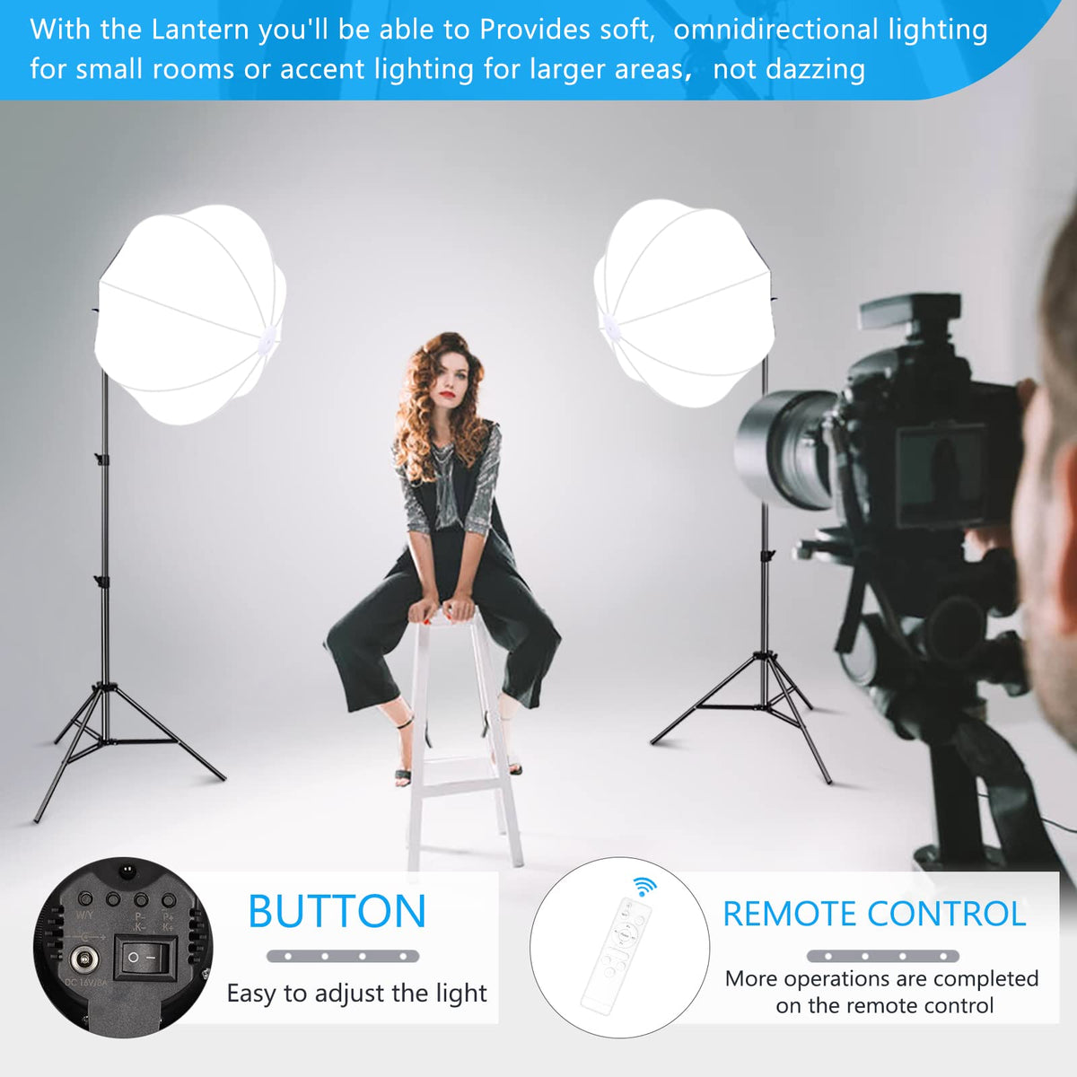 Photography Softbox Lighting Kit 3200 - 5600K Bi-Color Dimmable Continuous Lighting LED Soft Box Photo Studio Equipment with 720PCS SMD LED Beads/Remote/Power Adapters/Carry Bag for Portrait Product Fashion Video Shooting