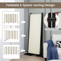 334.5 × 172 cm 6-Panel Rolling Room Divider – 4 Colours