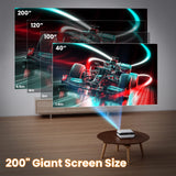 Projector, Native 1080P Bluetooth Projector with 100''Screen, 9500L Portable Outdoor Movie Projector Compatible with Smartphone, HDMI,USB,AV,Fire Stick, PS5