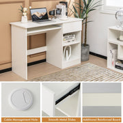 Computer Desk with Drawer, Keyboard Tray & Shelves
