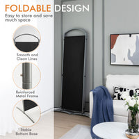 221 × 188 cm 4-Panel Black Fabric Room Divider