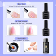 Poly Gel Nail Extension Kit with Lamp, 10 Glitter Colors Quick Nail Builder Gel Enhancement Set, Easy Poly Nail Gel Kits with Rhinestones, Nail Forms for Starters DIY Nail Art